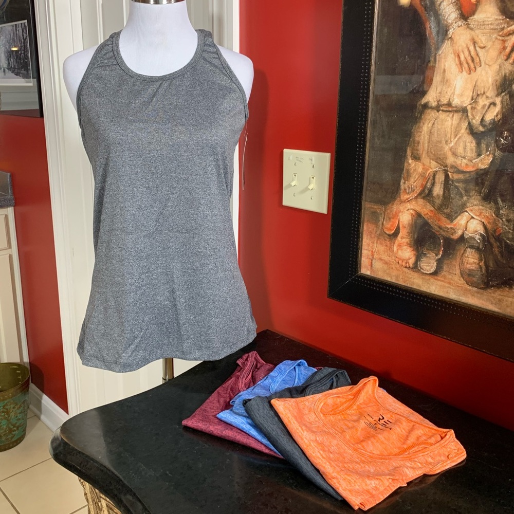 Keep or Resell! 5 Racerback Tank Tops! NWT!  Dry-Fit Activewear TAGLESS!